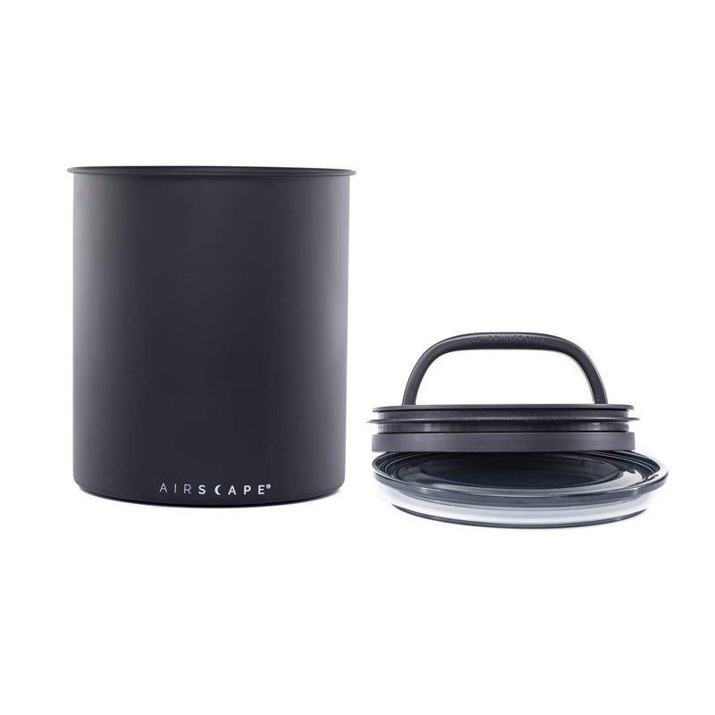 AirScape Planetary Design Kilo Coffee Storage Canister - US Patented Inner Plunger Lid Removes Excess Oxygen - DON'T buy airtight, BUY AIR-LESS - Holds 2.2 lbs Coffee Beans - (Matte Black) - Image 1